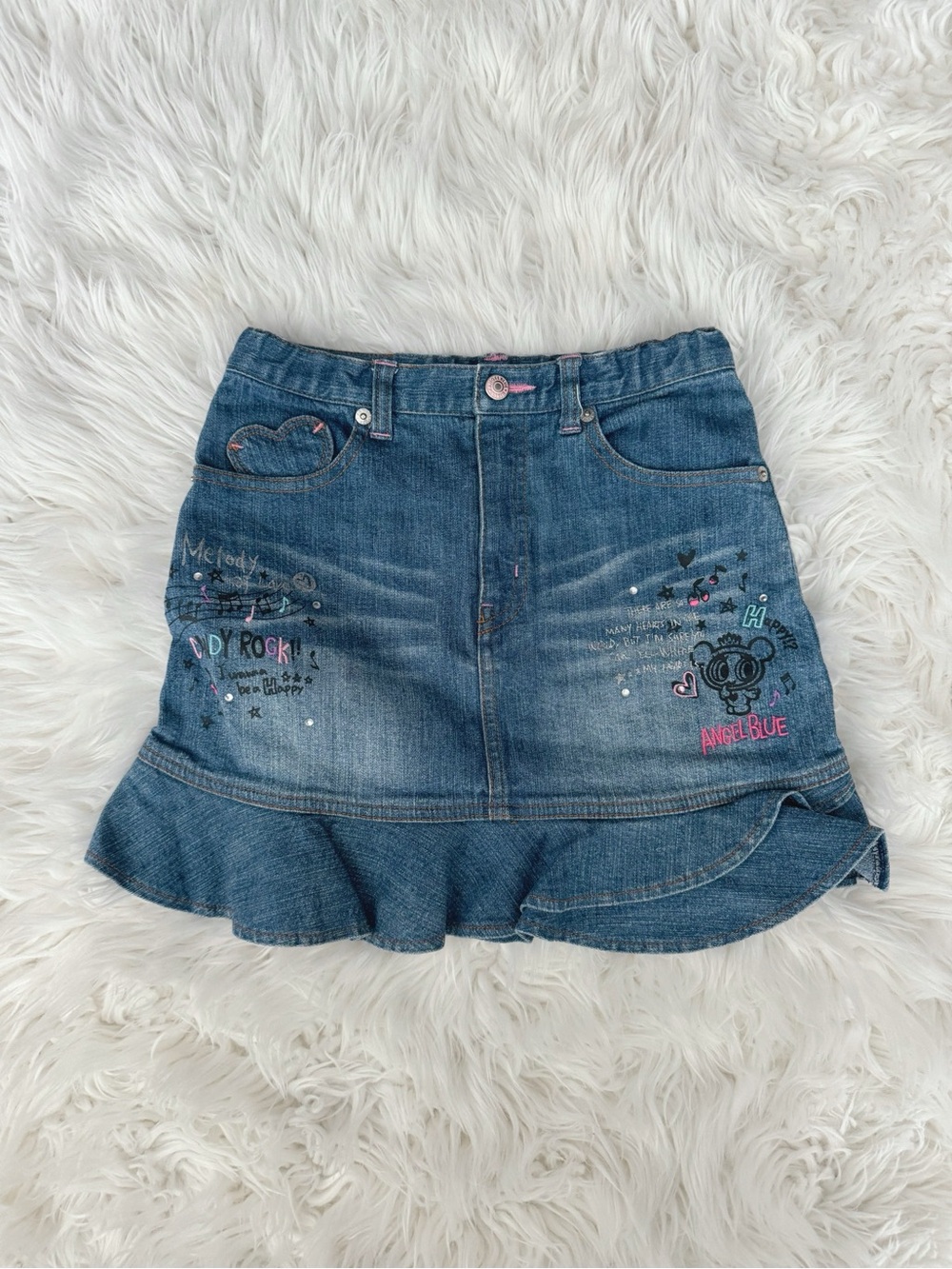 Angel Blue layered mini skirt!